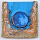 Sphère bleue  - sable acier pigment - Roussillon Provence - VENDU