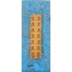 Turquoise totem - sand steel pigment on canvas - Roussillon Vaucluse -  SOLD
