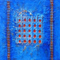 Contemporary art - Elevation blue - Doors - Roussillon in Provence - Luberon - Vaucluse - SOLD