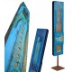 Sculpture Monolithe ange bleu - Totem mobile mouvement - bois sable électronique acier pigment - Roussillon - VENDU