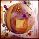 Sphere Everest  - sculpture cosmique - sable électronique acier verre pigment - Roussillon Provence - VENDU